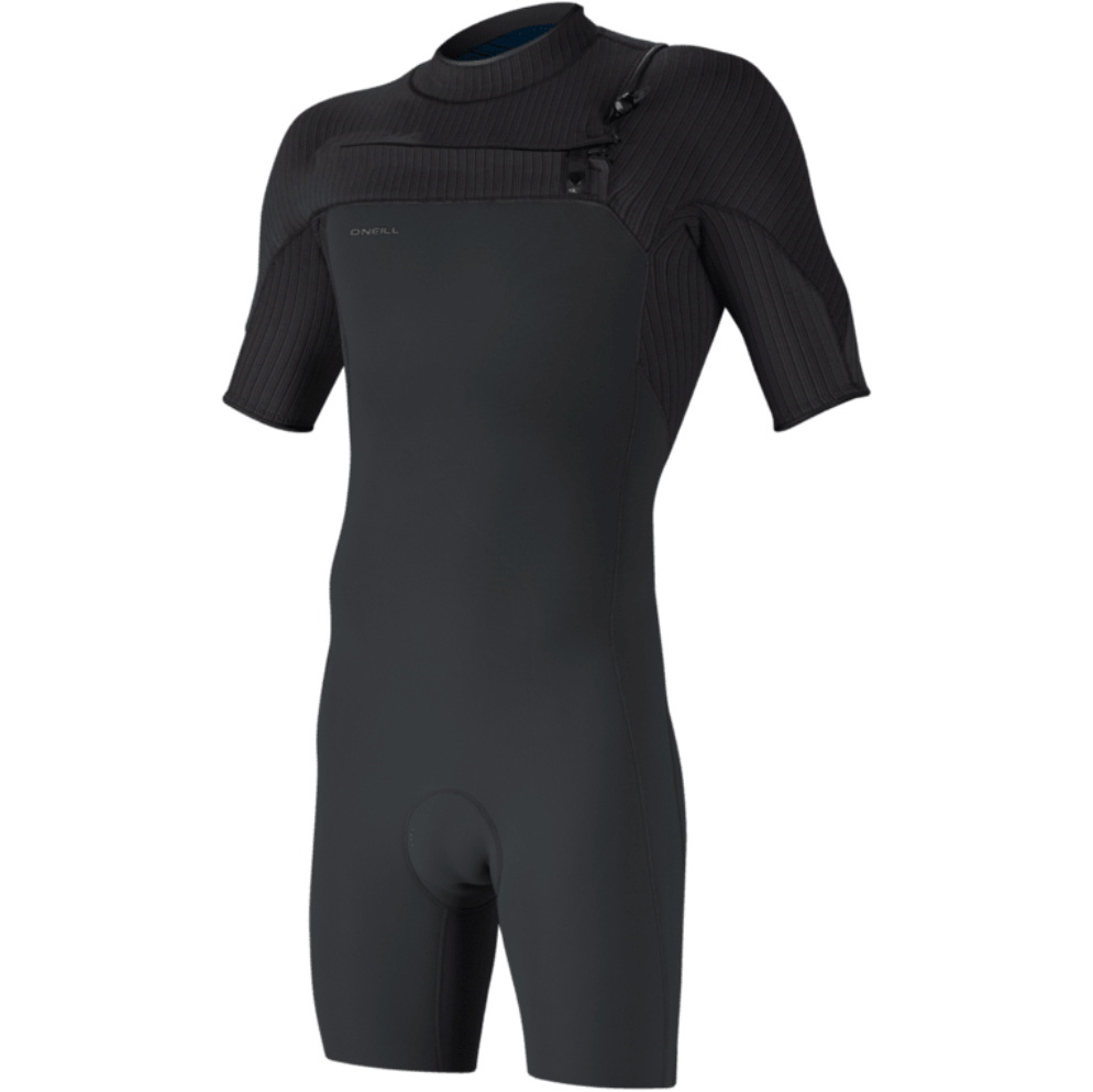 2026 O'Neill Mens Hyperfreak 2mm Chest Zip Shorty Wetsuit 5495 - Tempered Steel / Graphite